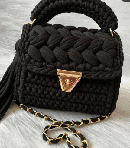 Black Braided Handmade Purse