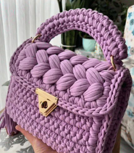 Lavender Braided Handmade Purse
