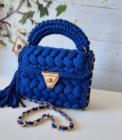 Blue Braided Handmade Purse