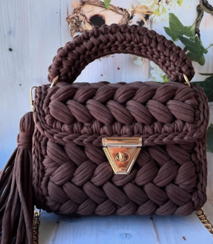 Chocolate Brown Braided Handmade Purse