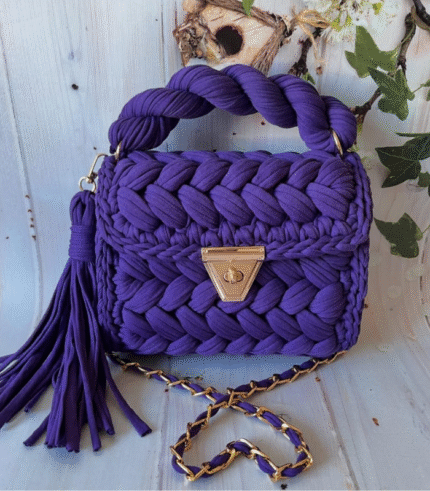 Royal Purple Braided Handmade Purse