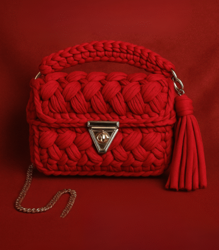Red Braided Handmade Purse