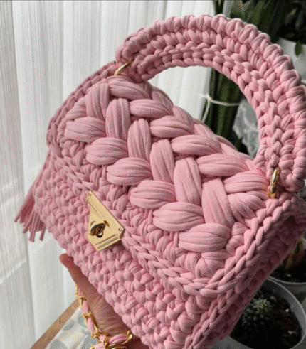 Light Pink Braided Handmade Purse