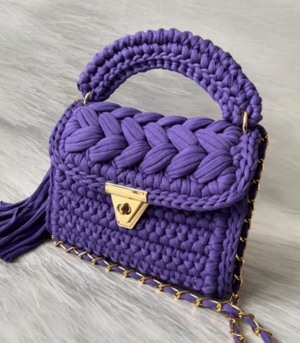 Purple Braided Handmade Purse