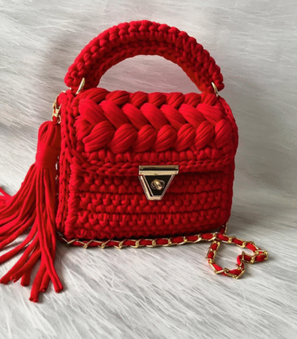 Red Braided Handmade Purse (2)