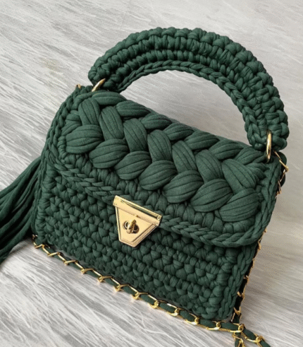 Forest Green Braided Handmade Purse