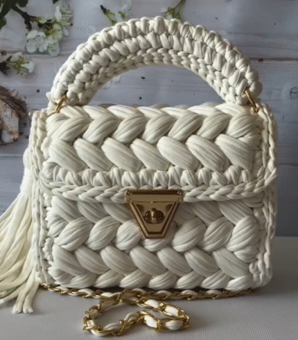 White Braided Handmade Purse