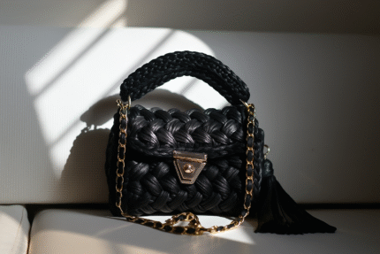 Black & Grey Metalic Marshmallow Purse