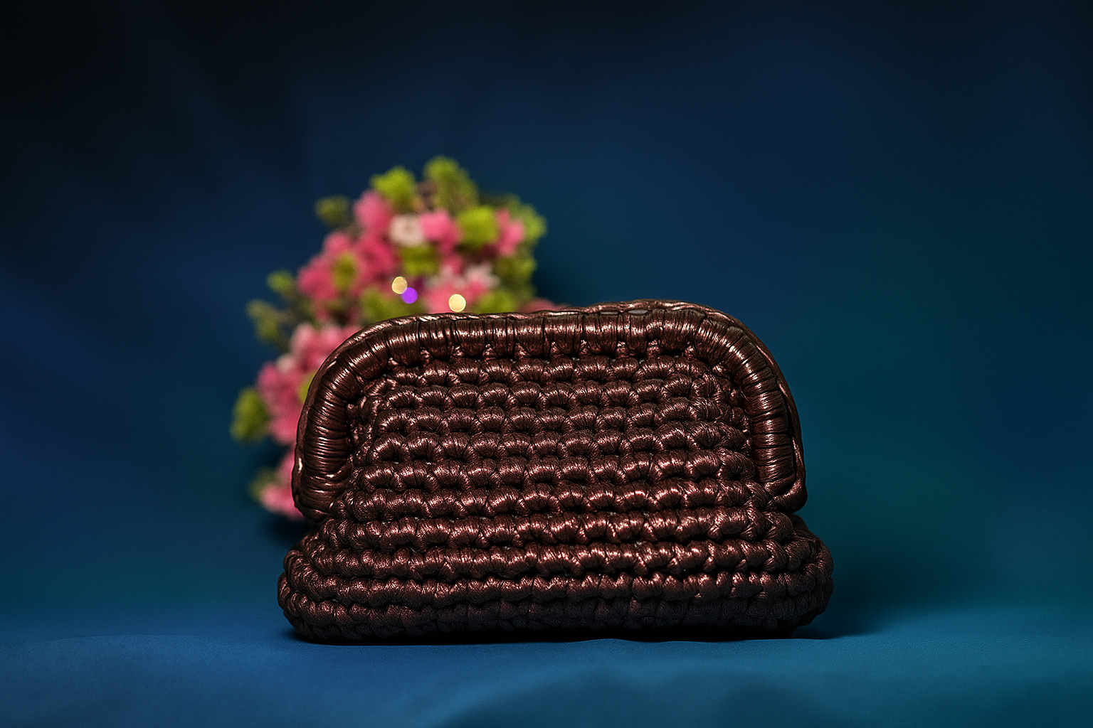 10 Rose gold metalic clutch bag - Image 1