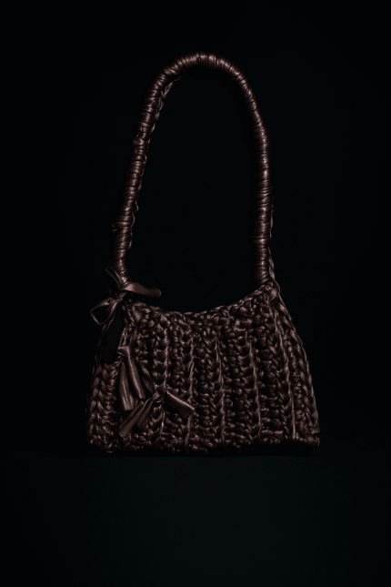 Rose gold metalic baguette shoulder bag