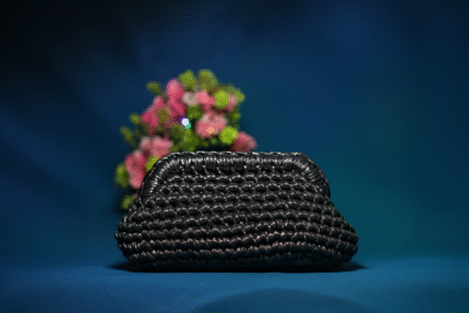 Grey metalic clutch bag