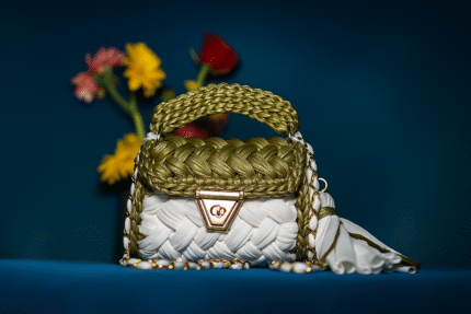 Green Golden and white marshmallow bag