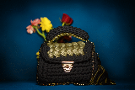 Green Golden & black metalic purse