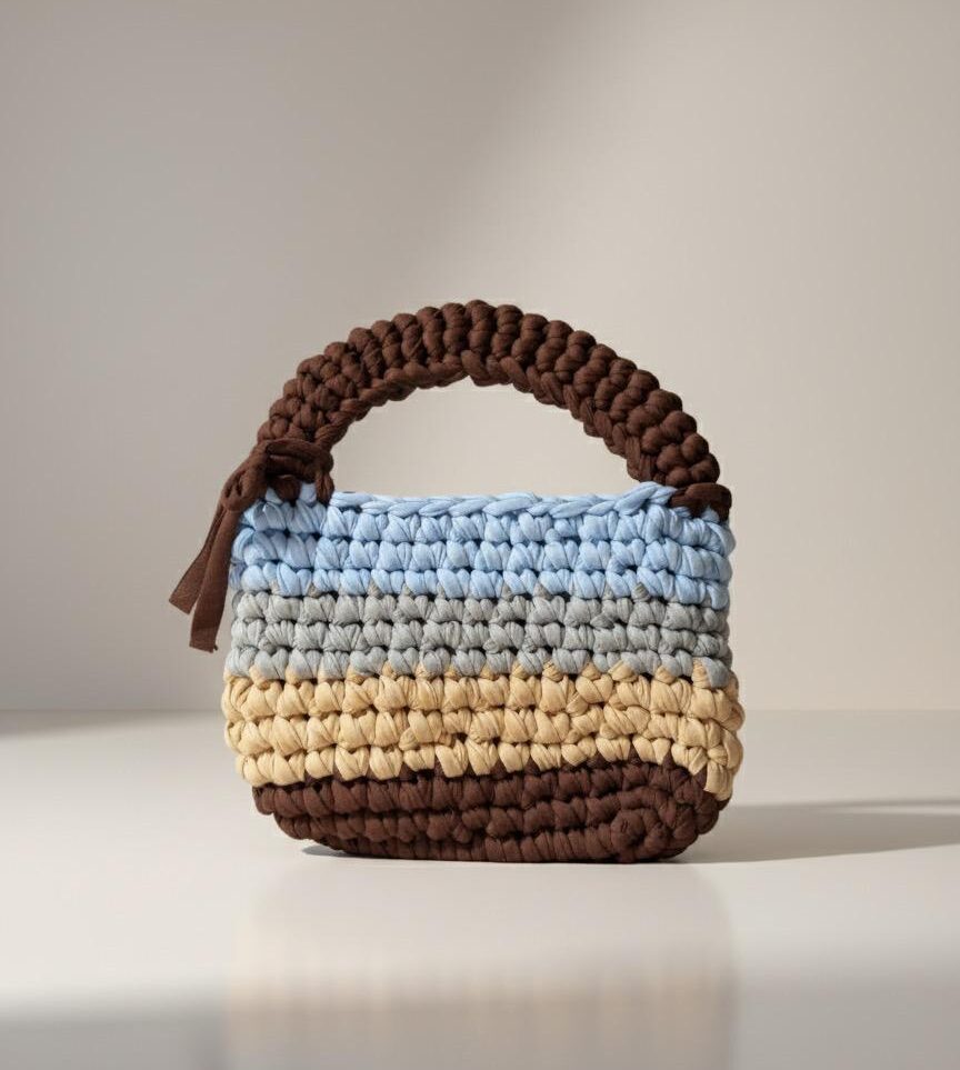 IMG_0893 Mini Bag – Soft Neutral Stripe - Image 1