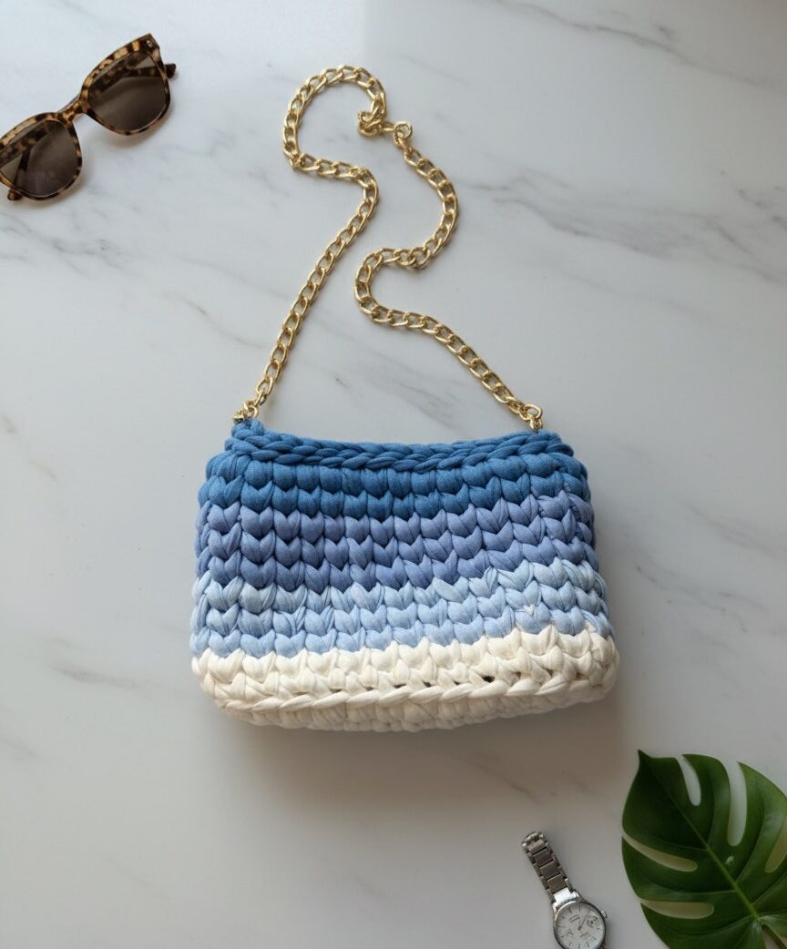 IMG_1078 Chain Mini Bag – Blue Ombre - Image 1