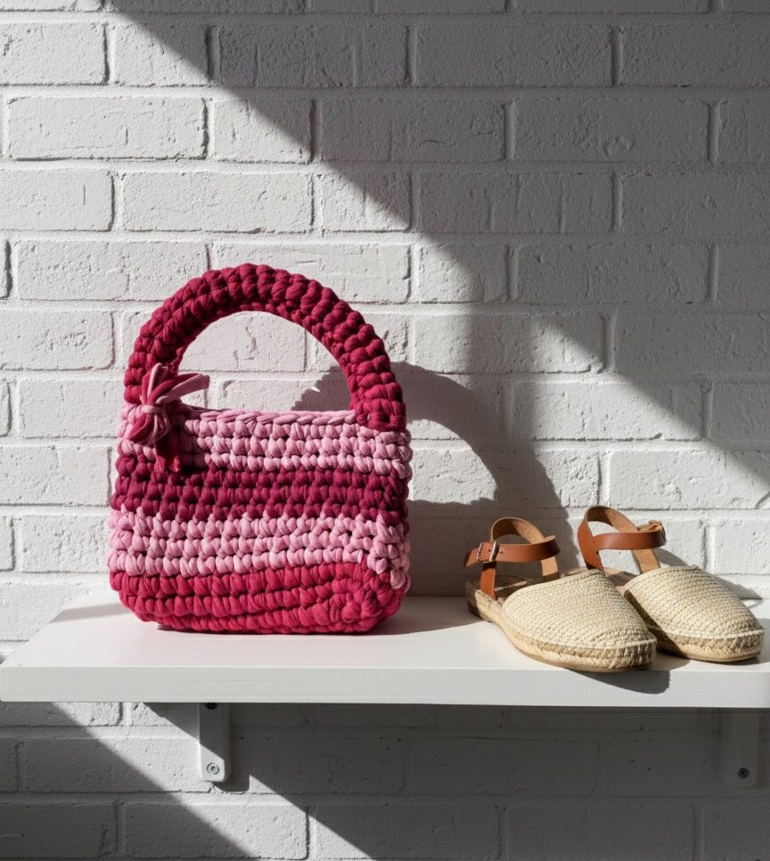 IMG_1083 Mini Bag – Pink Stripe - Image 1