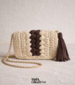 Coffee Cream Crochet Sling Bag