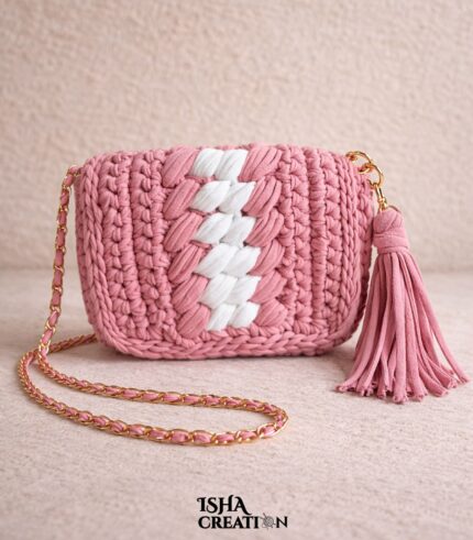 Rose Petal Crochet Sling Bag