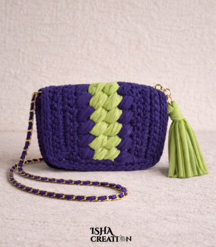 Violet Breeze Crochet Sling Bag