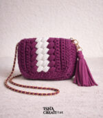 Wine Elegance Crochet Sling Bag