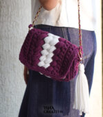 Wine Elegance Crochet Sling Bag - Image 2