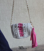 Pink Petal Crochet Sling Bag - Image 2