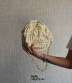 Heart Charm Crochet Handbag – Lemon Cream - Image 2