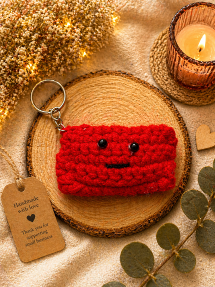 Red Smiley Box Keychain