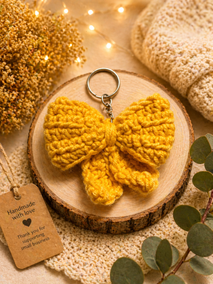 Golden Bow Keychain