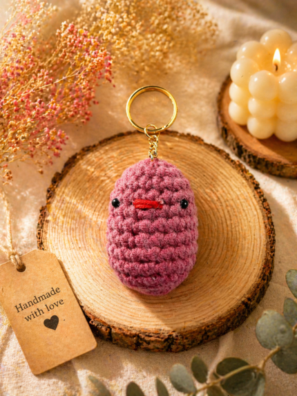 Dark Purple Bird Keychain