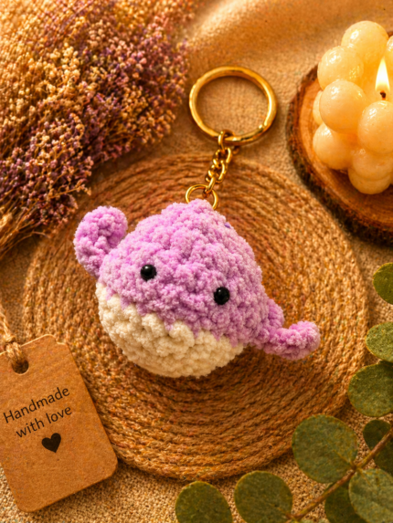 Pink & White baby Keychain