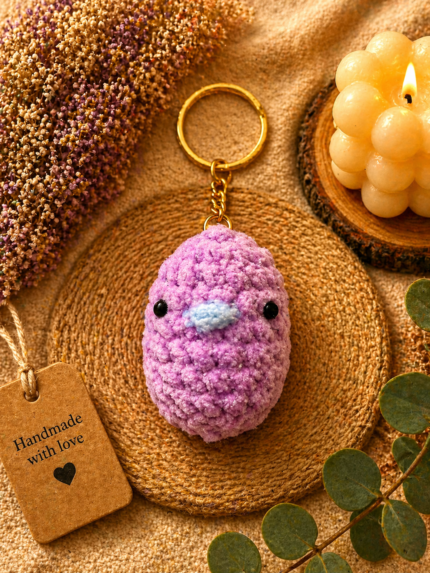 Purple Bird Keychain