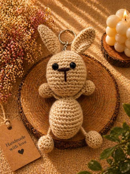 Beige Rabbit Keychain