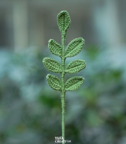 Handmade Crochet Leaf Stem