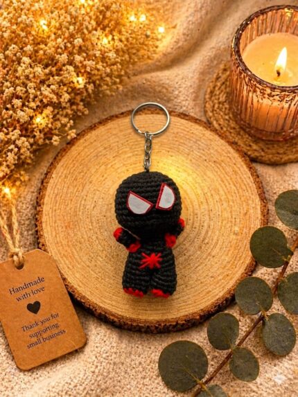 Black Spiderman Keychain