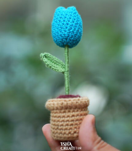 Handmade Crochet Mini Tulip Pot