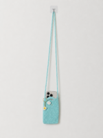 Aqua Blue Crochet Mobile Sling Bag