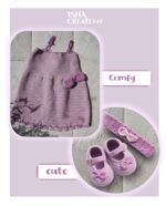 Crochet Baby Dress Set with Headband & Booties (Lavender Pink) - Image 3