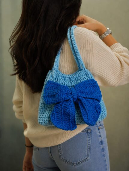 Combination Of Blue Bow Belle Crochet Bag