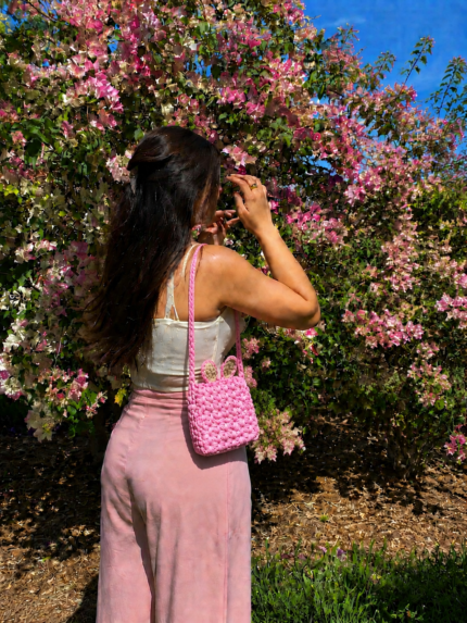Pink Bunny Crochet Bag