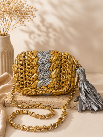 Gold & Silver Crossbody Metallic Bag