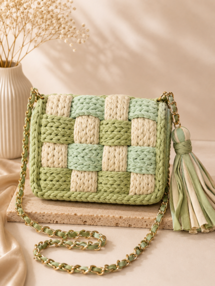 Small Tessie Green Color Combination handbag
