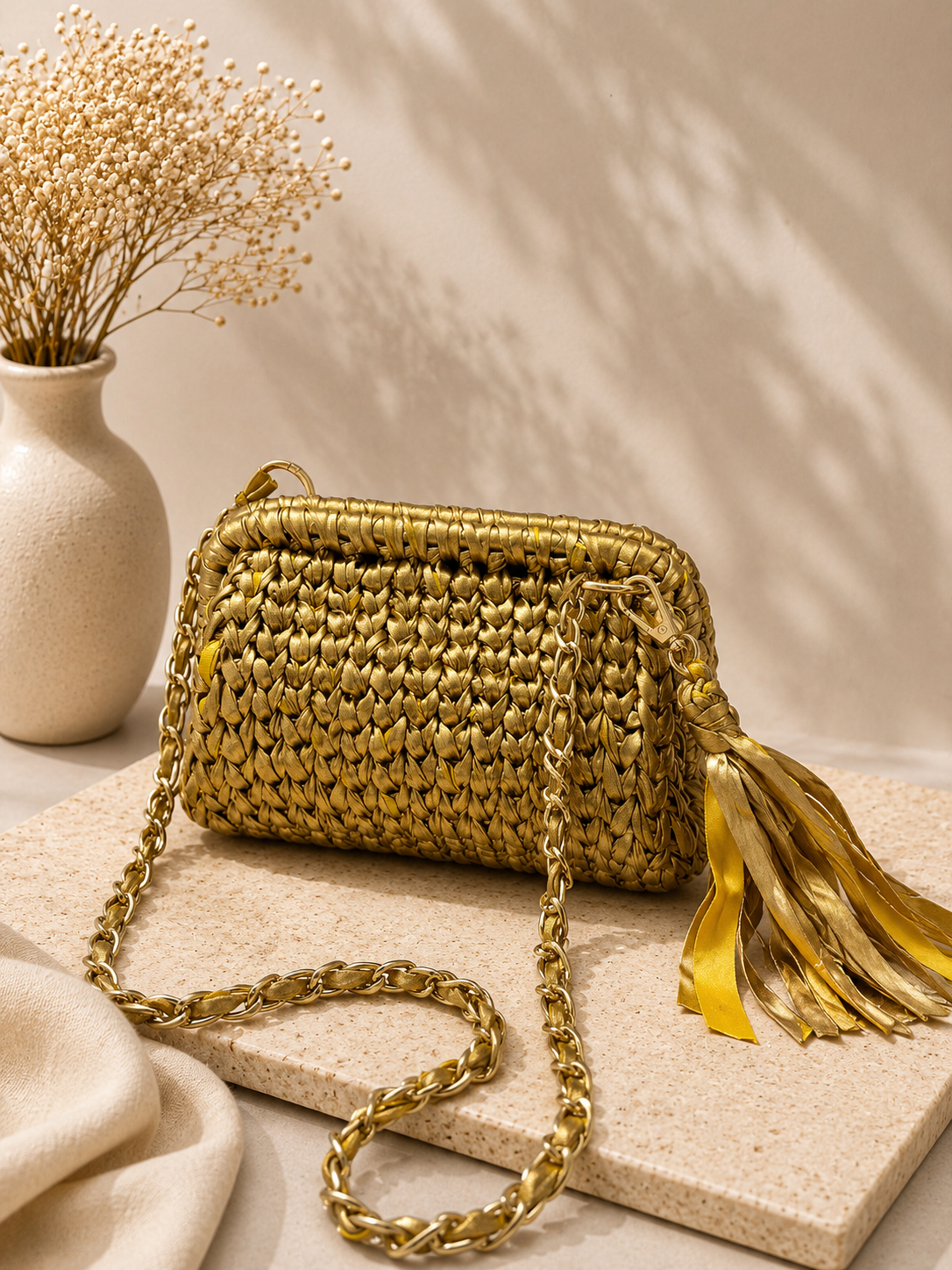 IMG_9858 Golden Metallic Clutch Bag - Image 1