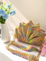 Pastel Lotus Crochet Handbag - Image 5