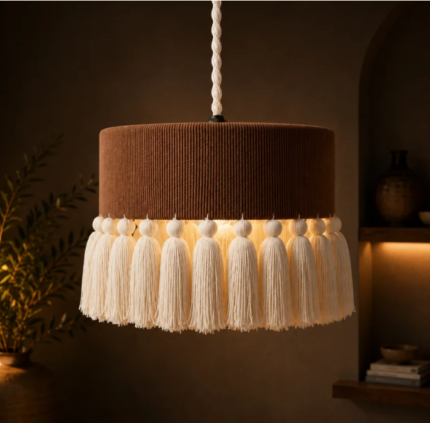 Dark Brown Aaranya Macrame Pendant Chandelier