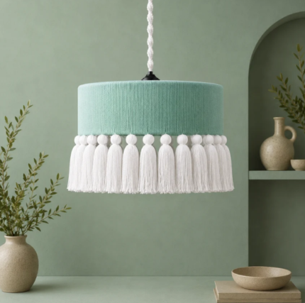 Aqua Blue Aaranya Macrame Pendant Chandelier