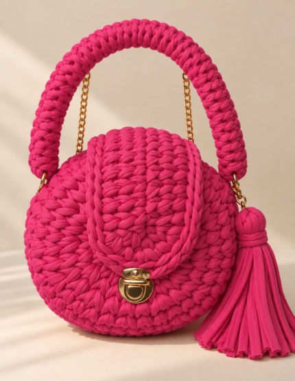 Bright Pink Loomi Crochet Bag
