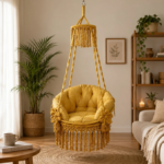Yellow Macrame Hanging Swing Chair