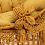 Yellow Macrame Hanging Swing Chair - Image 2