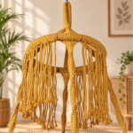 Yellow Macrame Hanging Swing Chair - Image 3